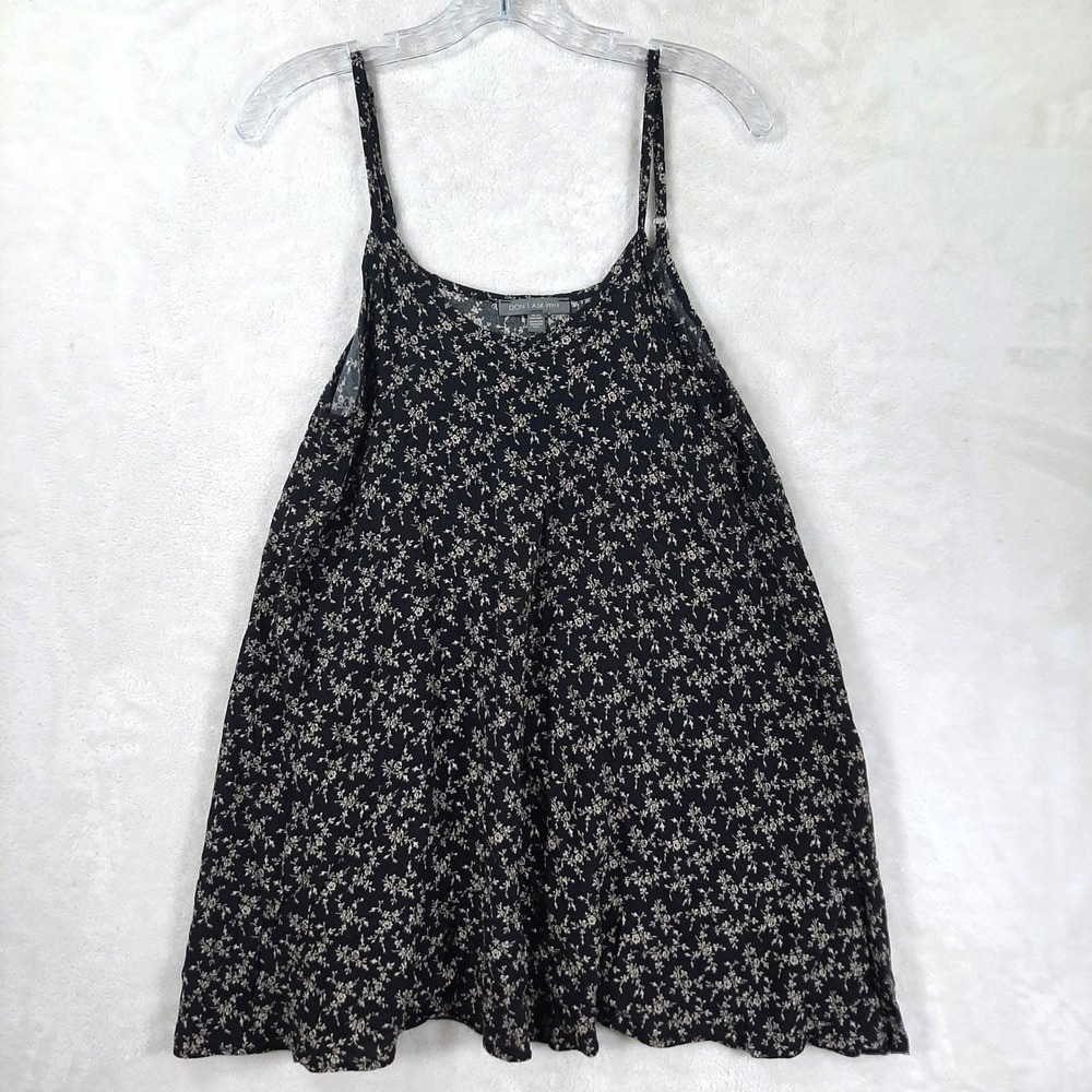 Don't Ask Why American Eagle Black Floral Cami Baby Doll Tank Summer Gauze Fairy